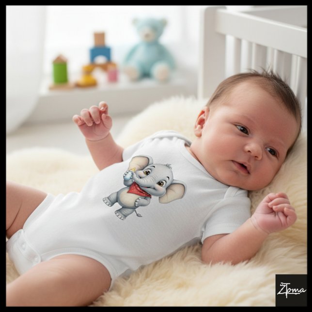 Baby Elephant with Milk Bottle  Bodysuit (Creator Uploaded)