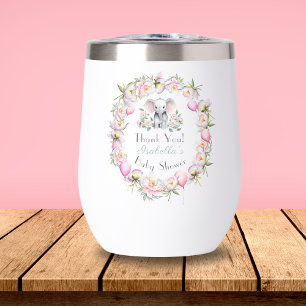 Baby Elephant With Peonies & Balloon Baby Shower
