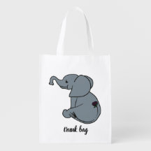 Baby Elephant With Purple Flower On Back
