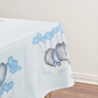 Baby Elephants and Blue Love Heart Balloons Custom