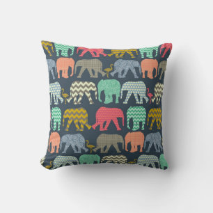 baby elephants and flamingos cushion