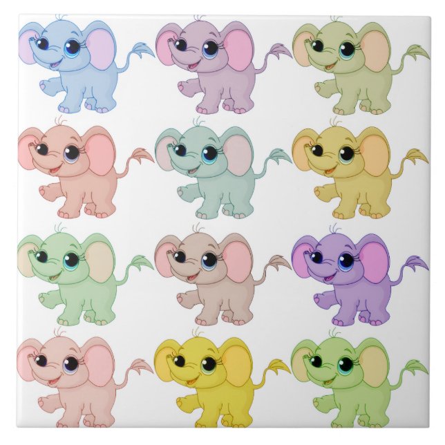 Baby Elephants Tile (Front)