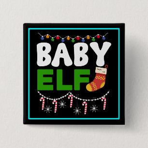 Baby Elf Christmas Holiday Design-84608 15 Cm Square Badge