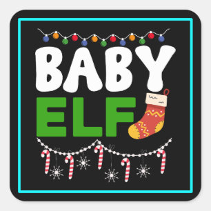 Baby Elf Christmas Holiday Design-84608 Square Sticker