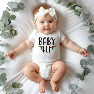 Baby Elf Family Christmas Baby Bodysuit