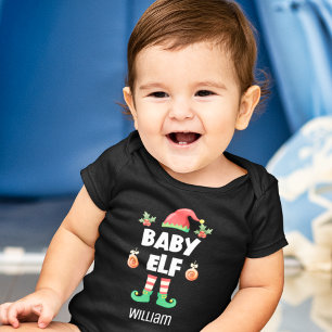 Baby elf family matching christmas outfit name bodysuit