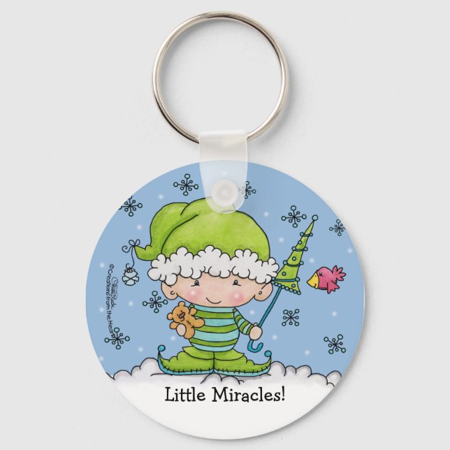Baby Elf –Personalised !st  Christmas Key Ring (Front)