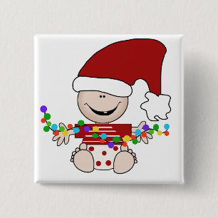 Baby Elf With Lights Tshirts and Gifts 15 Cm Square Badge