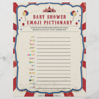 Baby Emoji Pictionary [Circus Theme] Custom Letterhead