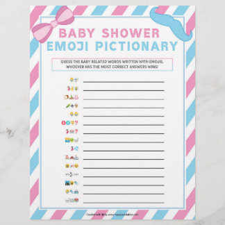 Baby Emoji Pictionary [Gender Surprise] Custom Letterhead