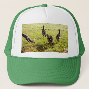 Baby Emu Chicks And Big Foot, Trucker Hat