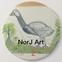 Baby emu on button design by NorJ Art