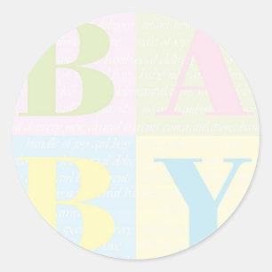 Baby expecting parent nursery crib scrapbook classic round sticker