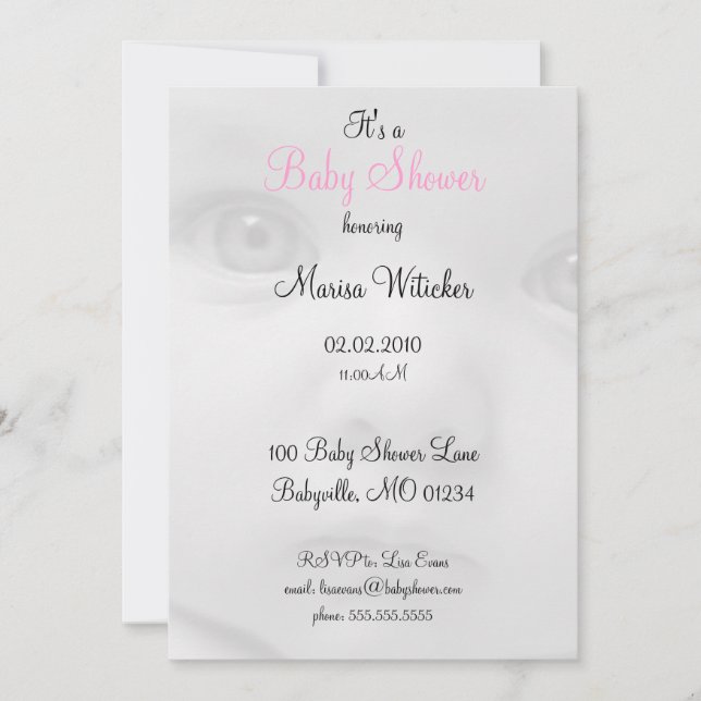 Baby Face Baby Shower Invitations (Front)
