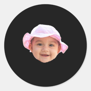 Baby Face Photo Text New Uncle  Classic Round Sticker