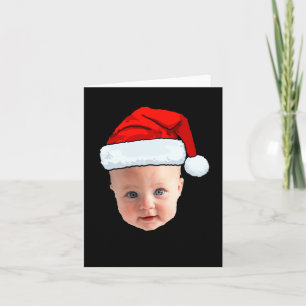 Baby Face Santa Hat Christmas Photo Card