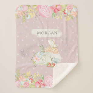 baby fairy cute garden enchanted monogram sherpa b blanket