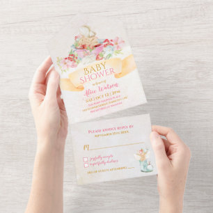 Baby Fairy Delicate Girly Baby Shower  All In One Invitation