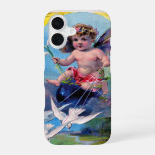 BABY FAIRY WITH DOVES ANTIQUE FLORAL iPhone 16 CASE
