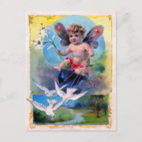 BABY FAIRY WITH DOVES