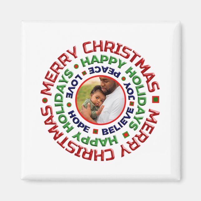 Baby Family Christmas Photo Holiday  Magnet (Front)