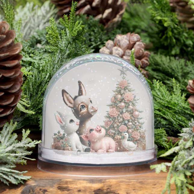 Baby Farm Animals Christmas Snowglobe (Winter)