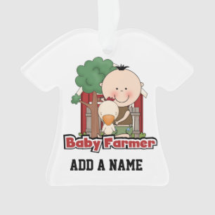 Baby Farmer With Duck Ornament