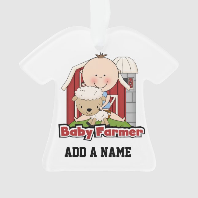 Baby Farmer With Sheep Ornament (Front)