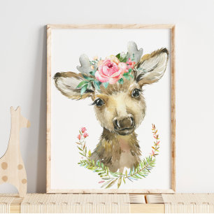 Baby Fawn Woodland Animal Nursery   Wall Art