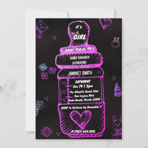 baby feeding bottle baby shower Invitation