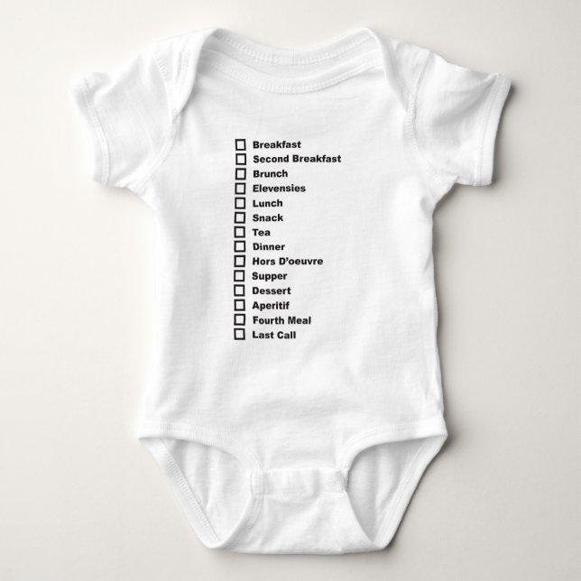 Baby Feeding Schedule Baby Bodysuit (Front)