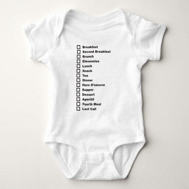 Baby Feeding Schedule Bodysuit (Front)