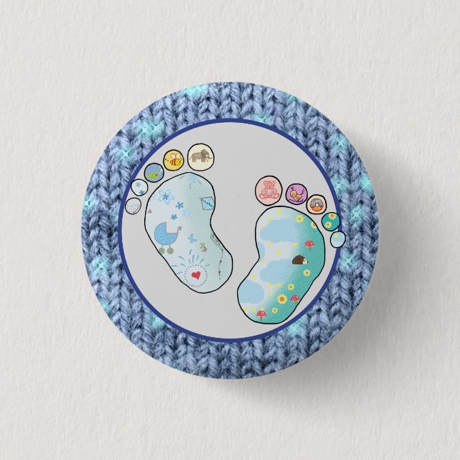 baby feet 3 cm round badge (Front)