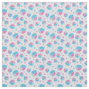 Baby Feet and Hearts in blue and pink colour Fabric