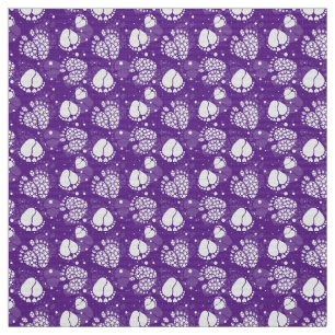 Baby Feet and Hearts Pattern in purple colour Fabric