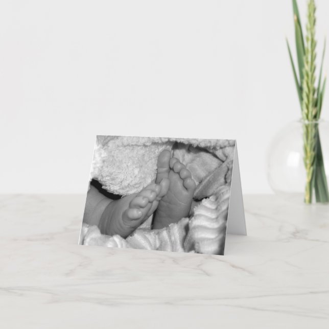 Baby Feet (B&W note cards) Card (Front)
