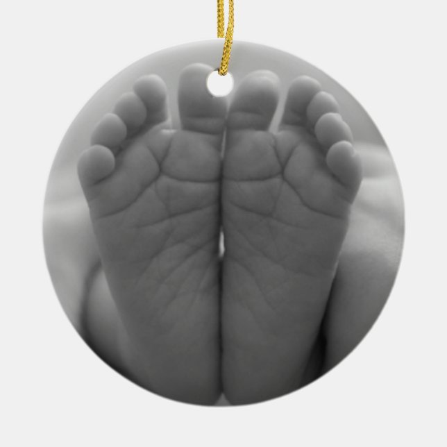 Baby Feet Ceramic Tree Decoration (Front)