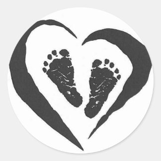 Baby Feet Classic Round Sticker