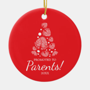 Baby feet forming Christmas tree,first Christmas Ceramic Tree Decoration