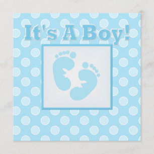 Baby Feet It's A Boy Baby Shower Invitation