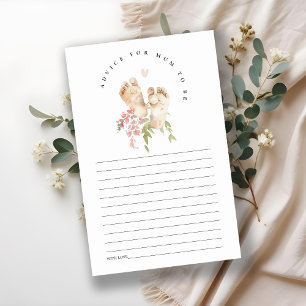 Baby Feet Pink Floral Advice For Mum Baby Shower 