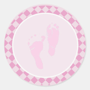 Baby Feet Pink Girl Envelope Seal Stickers