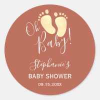 Baby Feet Terracotta Yellow Baby Shower 