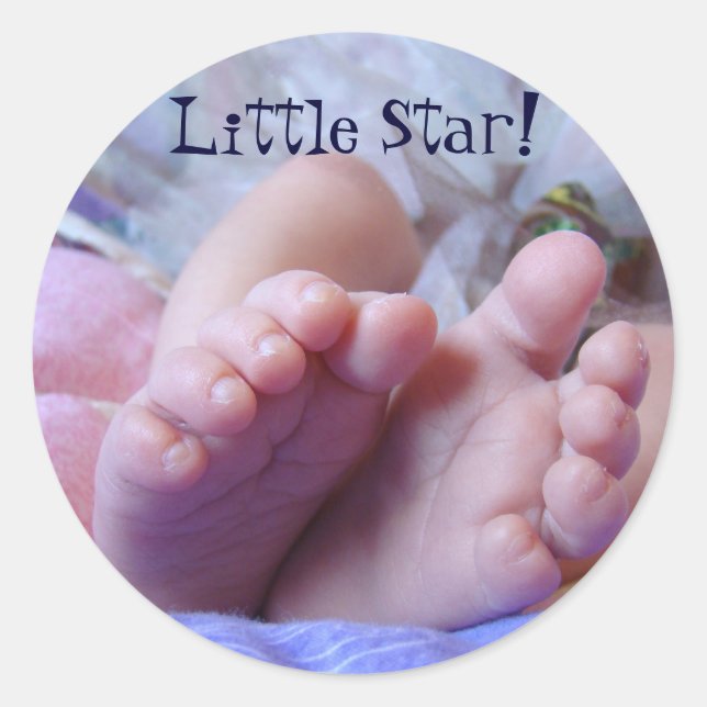 Baby Feet toes stickers New Baby Little Star (Front)