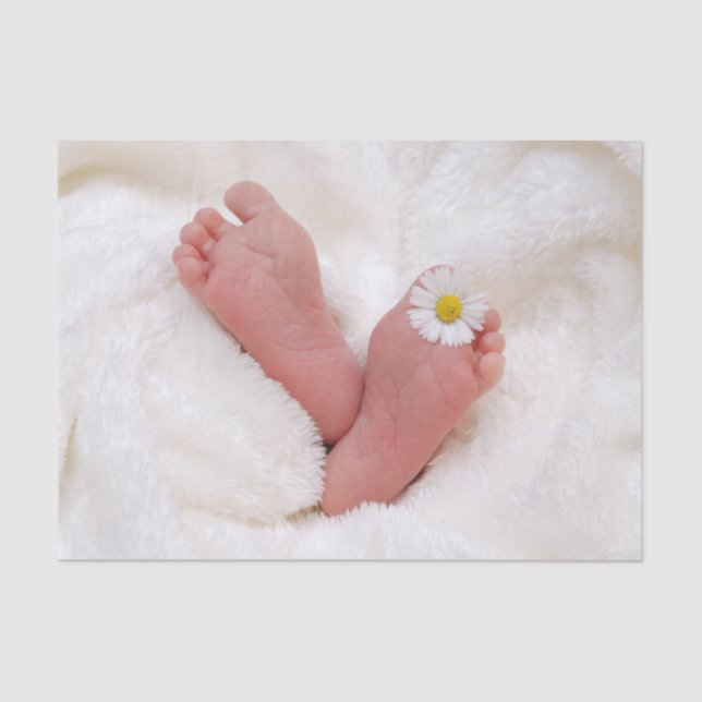 Baby Feet With Daisy Tissue Paper (Front)