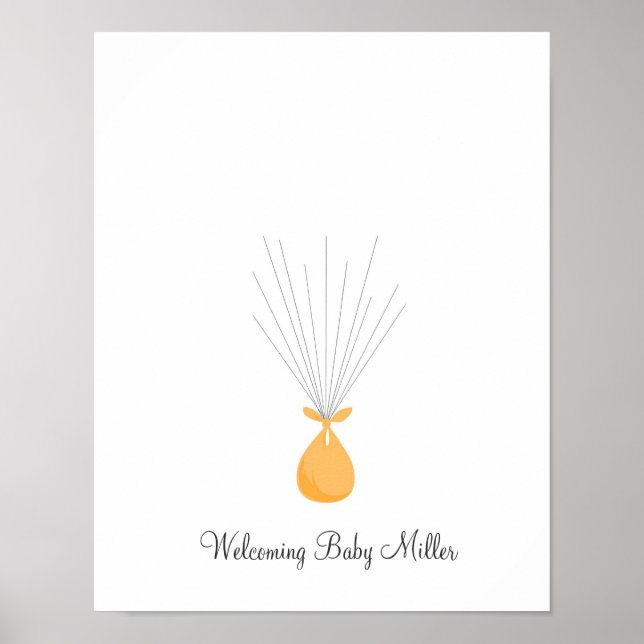 Baby Fingerprint Balloons - Orange Poster (Front)