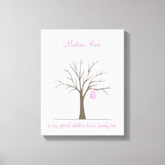 Baby Fingerprint Tree – Pink Canvas Print