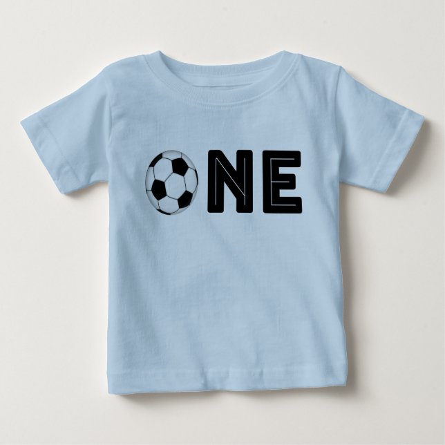 Baby First Birthday Soccer Themed Shirt (Front)