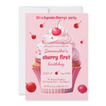 Baby First Cherry & Cupcake Birthday Party 