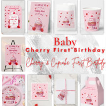 Baby First Cherry & Cupcake Birthday Party 